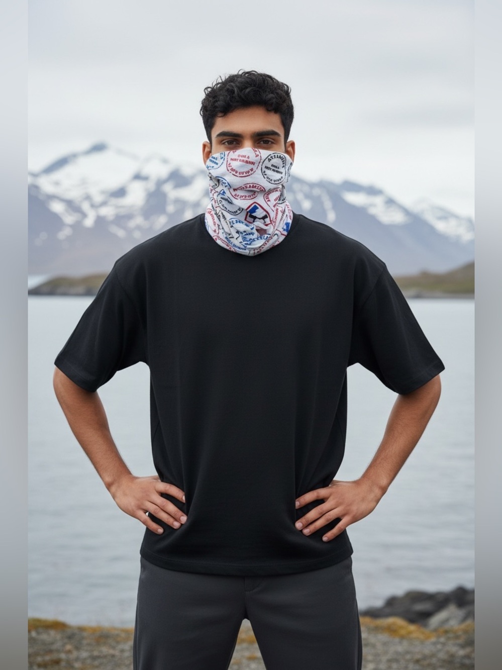 Unisex Antarctica Face Guard Neck Gaiter Scarf Soft Fiber 10”x 19” Port Lockroy
